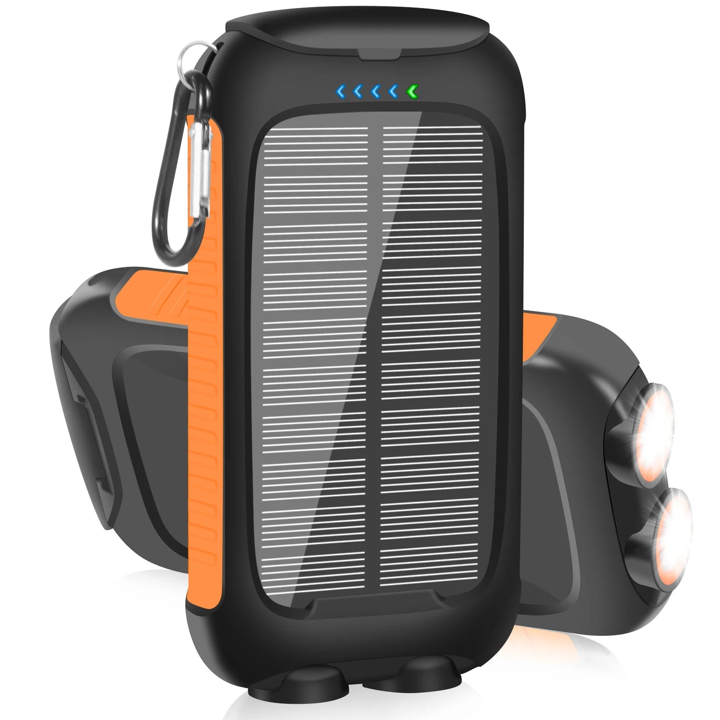 10000mAh Solar Power Bank Portable Waterproof Fast Charge Dual USB Outdoor Charger LED Light for Camping Hiking Travel