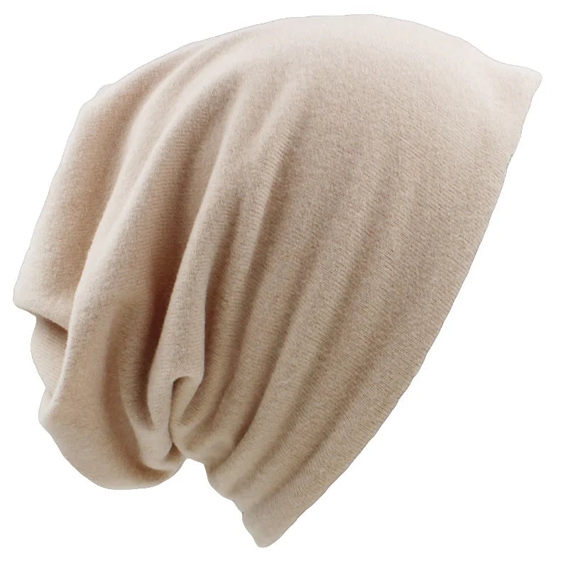 LOVINGSHA Autumn Winter Dual-use Hats For Women Girl Scarf Solid Design Thin Ladies Fashion Feminino Skullies Beanies HT078