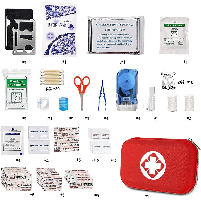 Outdoor Survival Kit for Camping, Travel, Multifunction Emergency Medical Bag, Tactical First Aid Kit, SOS Wilderness Adventure