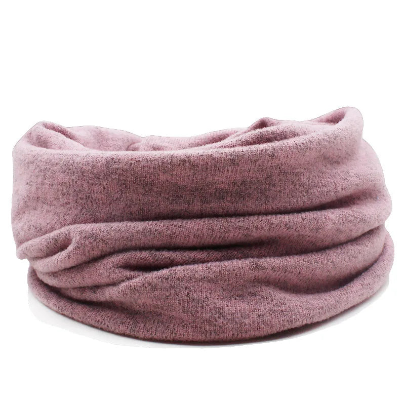 LOVINGSHA Autumn Winter Dual-use Hats For Women Girl Scarf Solid Design Thin Ladies Fashion Feminino Skullies Beanies HT078