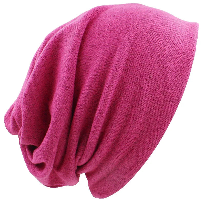 LOVINGSHA Autumn Winter Dual-use Hats For Women Girl Scarf Solid Design Thin Ladies Fashion Feminino Skullies Beanies HT078