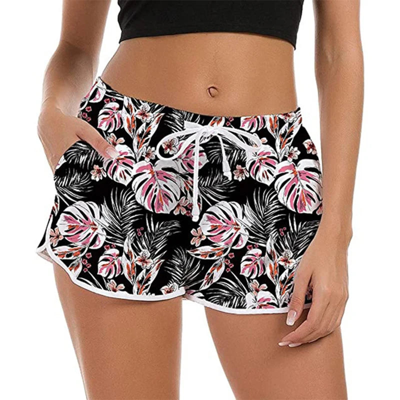 Woman Swim Shorts Women Summer Beach Gym Shorts Mujer Sexy Sport Loose Surf Swimwear Athletic Running Board Short Pant Quick Dry