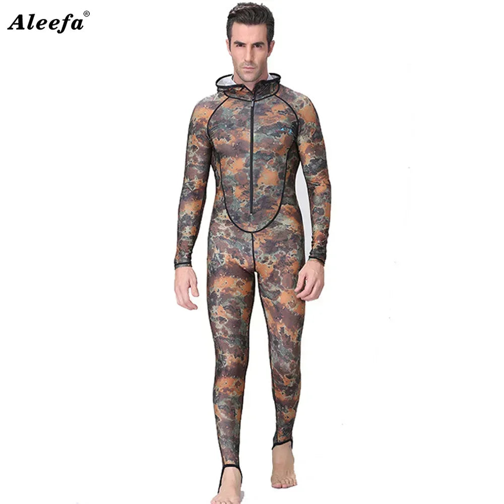 Swimming Suit spearfishing Spandex couple Camo Skin DIVE One piece UV proction Men Women Surfing suit