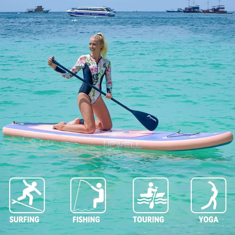 10’2”Stand Up Paddle Board for Youth & Adults, Inflatable Paddle Board with Stable Design