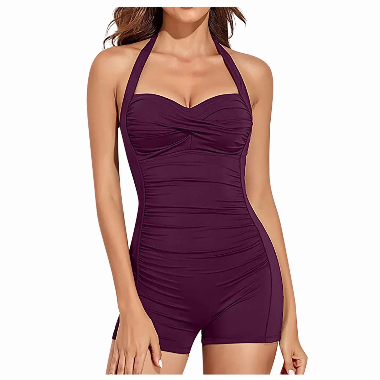 Swimsuit Woman 2024 Fashion Women'S Solid Color Sexy Sports Boxer Swimsuit Ropa De Mujer Vestidos De BañO Bikini Mujer