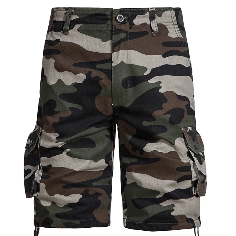 Men's Camo Shorts Summer Casual Half Pants Camouflage Outdoor Sports Short Pants Side Pocket Cotton Breathable Shorts