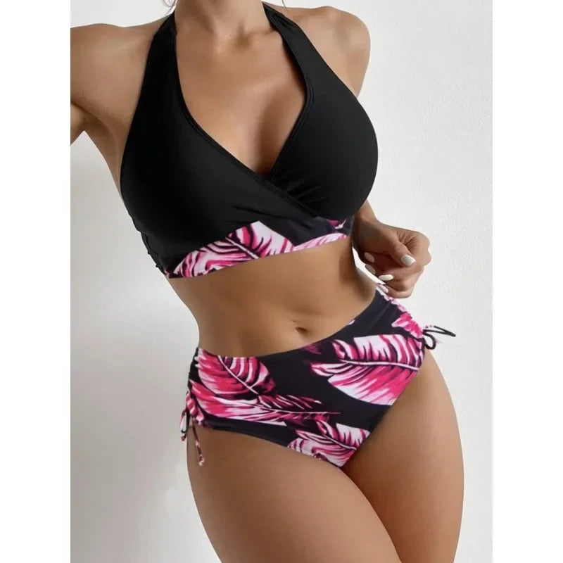 Sexy Bikini Swimsuit Hot Sale Of The Season New High Waist Two Piece Ladies Swimwear Elegant Fashionable Beachwear for Women