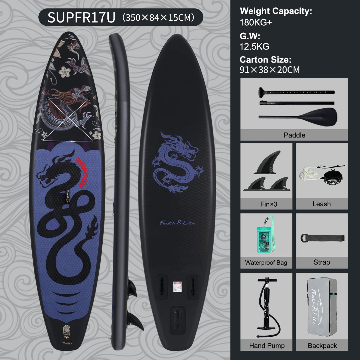11'6" Sup Board Inflatable Surfboard Stand Up Paddle Board Inflatable Sup PaddleBoard with Accessories