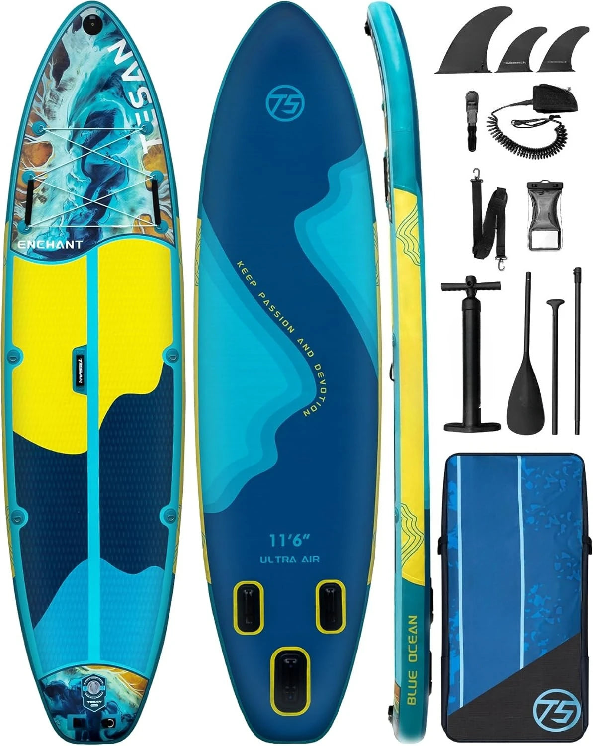 11'6x35'' Extra Wide Inflatable Paddle Board,All-Round Ultra Stable Stand Up Paddleboards with Plus Kits for 450lb