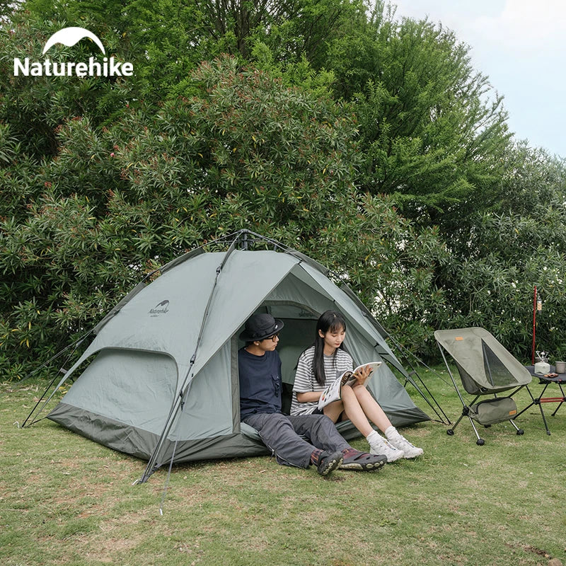 Camping Automatic Tent One Touch Waterproof Roof Top Tents Double Door 3 Person Tent Outdoor Beach Fish Shelter Tent