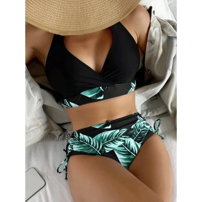 Sexy Bikini Swimsuit Hot Sale Of The Season New High Waist Two Piece Ladies Swimwear Elegant Fashionable Beachwear for Women