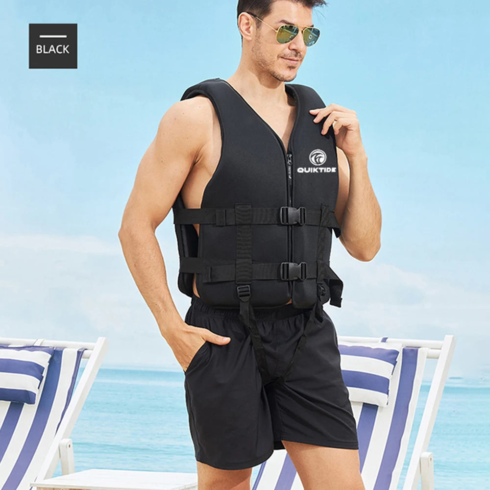 Neoprene Life Jacket for Adult Children New Water Sport Buoyancy Jacket Life Vest Swimming Boating Skiing Driving Vest Drifting