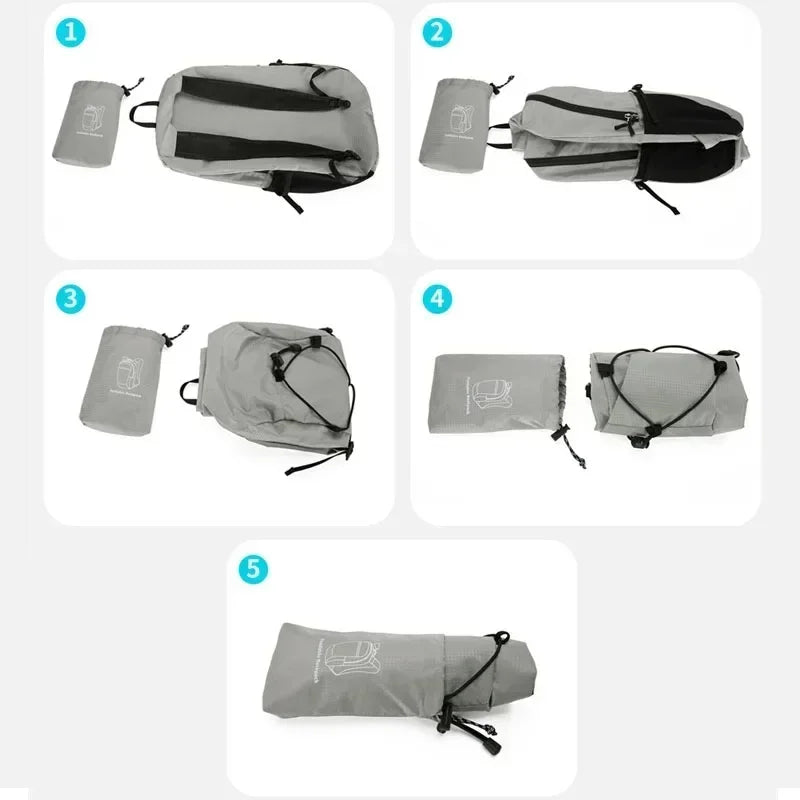 20L Outdoor Large Capacity Hiking Travel BackpackLightweight Foldable Waterproof Backpack Outdoor Pack For Women Men