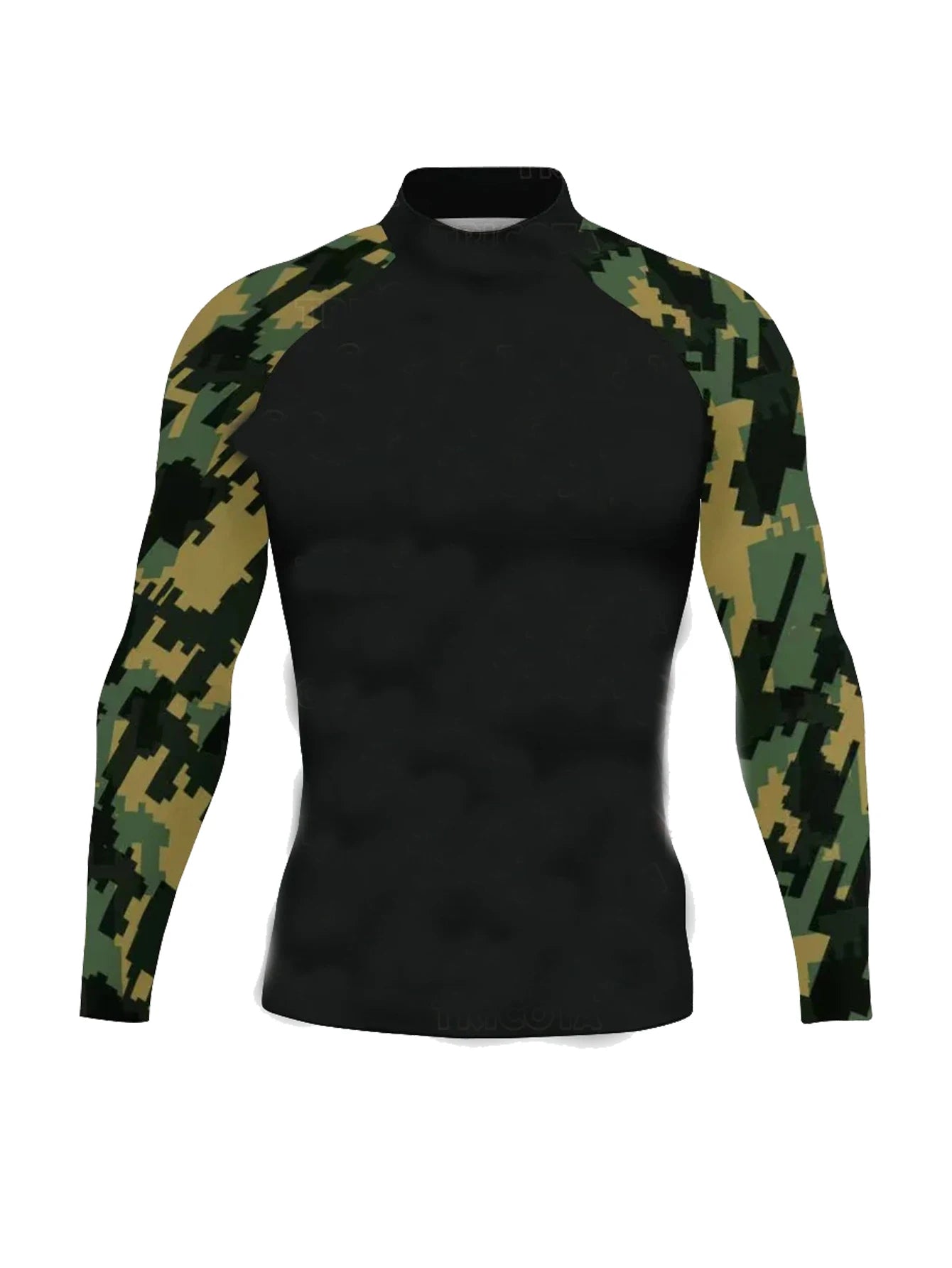 Men's Rashguard Long Sleeve Surfing Shirts Sunscreen Lycra Fabric Surf Sweatshirt UV Protection Swimwear