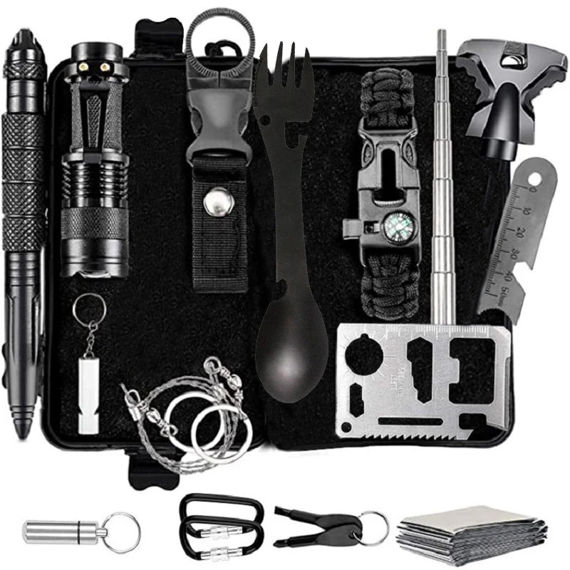 Outdoor Survival Kit for Camping, Travel, Multifunction Emergency Medical Bag, Tactical First Aid Kit, SOS Wilderness Adventure