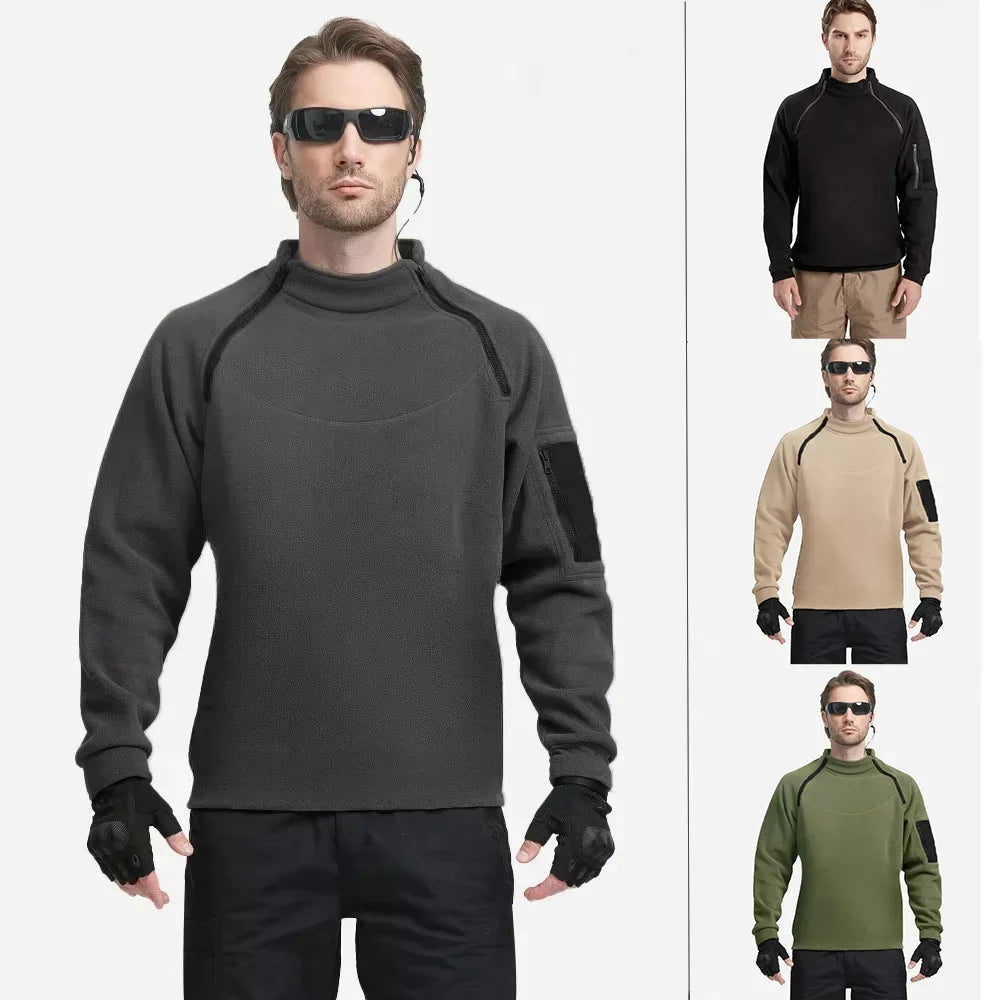 Men's Tactical Sweatshirt Outdoor Jacket 280g Polar Fleece Slim Casual Streetwear Fall Winter Warm Long Sleeve Sweatshirts