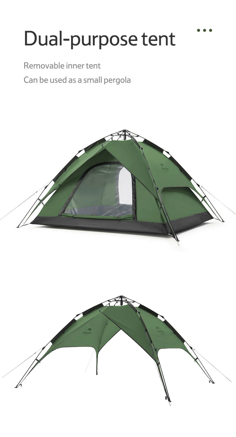 Camping Automatic Tent One Touch Waterproof Roof Top Tents Double Door 3 Person Tent Outdoor Beach Fish Shelter Tent