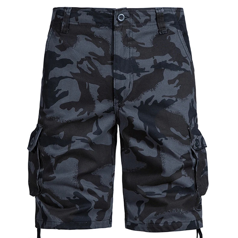 Men's Camo Shorts Summer Casual Half Pants Camouflage Outdoor Sports Short Pants Side Pocket Cotton Breathable Shorts
