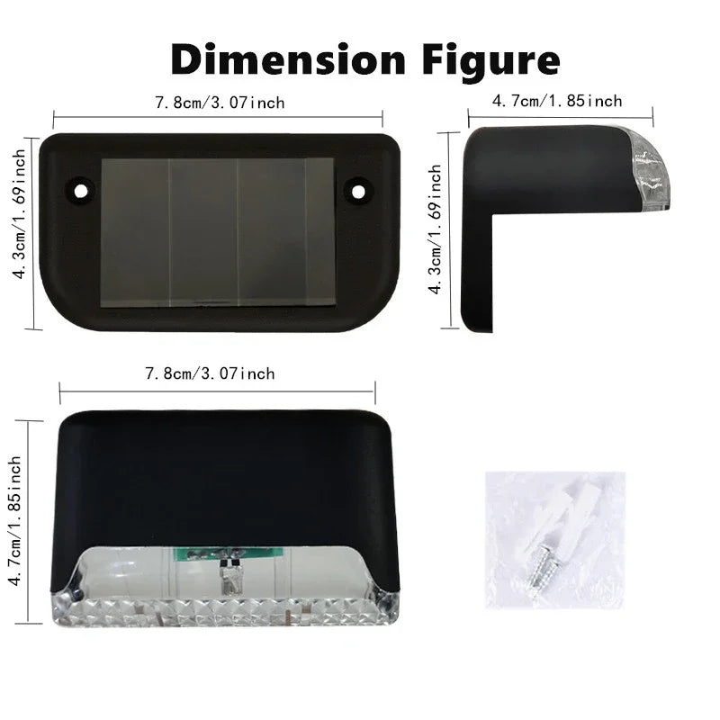4Pcs Garden Fence LED Wall Light Deck Step Lamp Yard Corridor Landscape Lighting External Solar Wall Lamp Home Decor Night Light