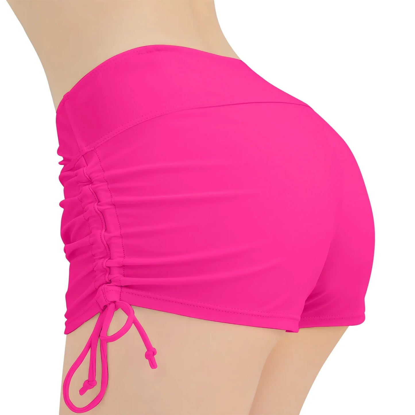 Women Swimsuit Panties Swimwear Beach Shorts High Waist Sides Adjustable Drawstring Stretch Sports Bathing Suit Tankini Bottoms