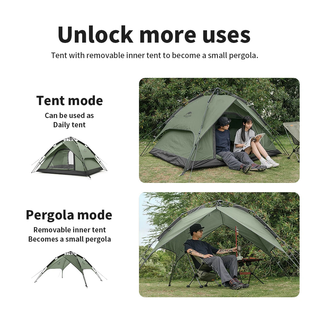 Camping Automatic Tent One Touch Waterproof Roof Top Tents Double Door 3 Person Tent Outdoor Beach Fish Shelter Tent