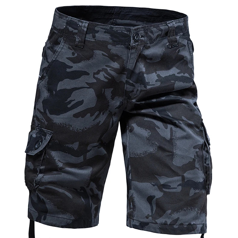 Men's Camo Shorts Summer Casual Half Pants Camouflage Outdoor Sports Short Pants Side Pocket Cotton Breathable Shorts