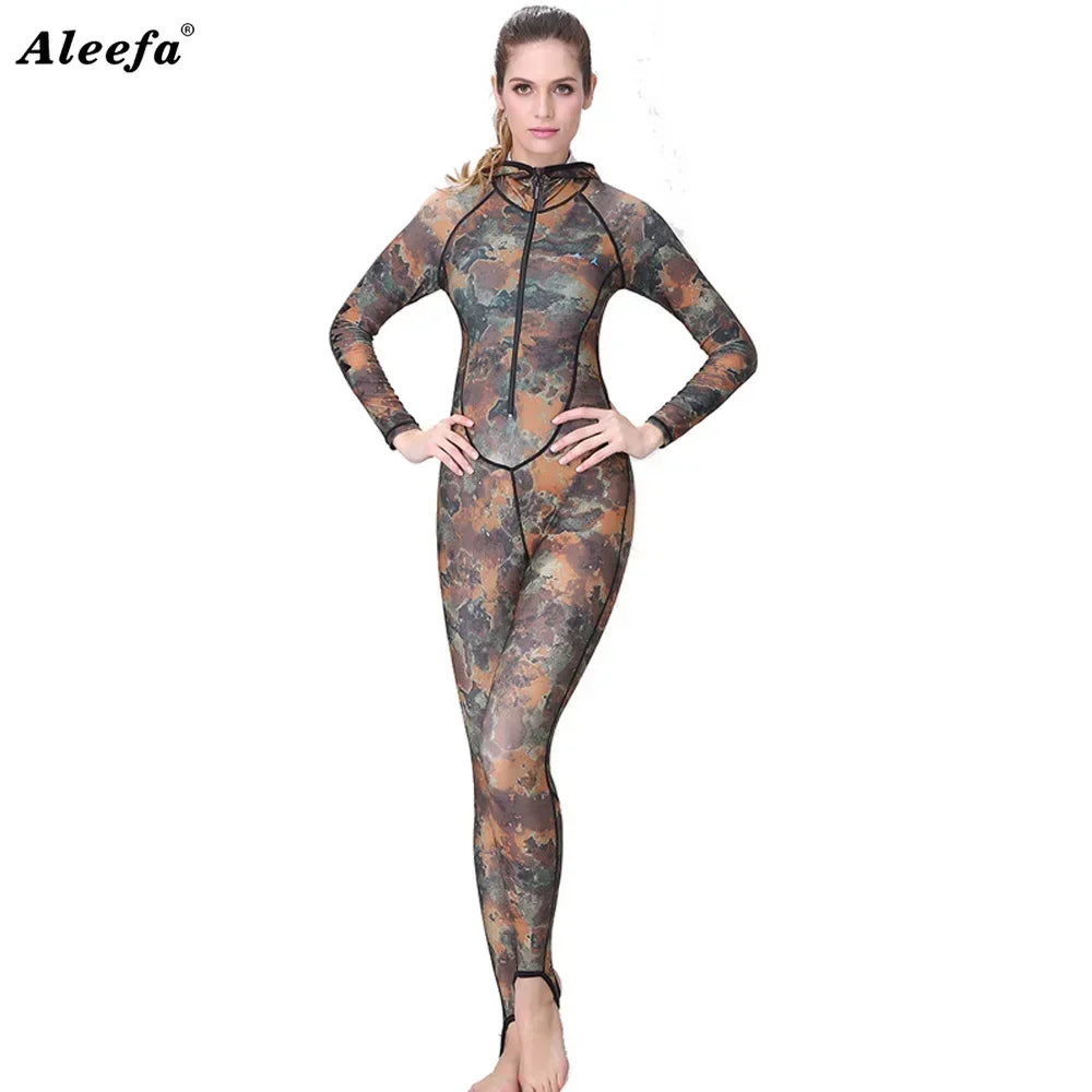 Swimming Suit spearfishing Spandex couple Camo Skin DIVE One piece UV proction Men Women Surfing suit