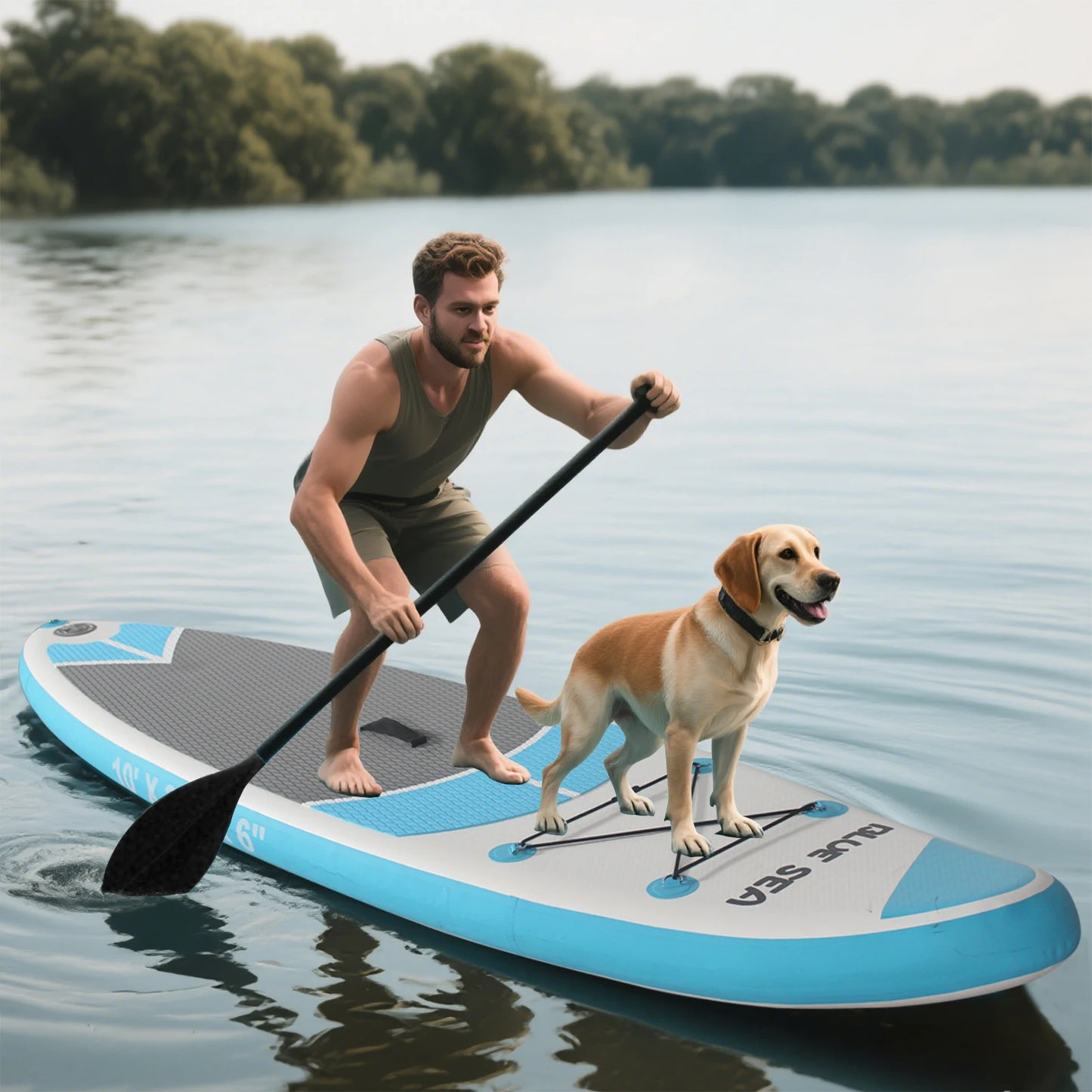 10ft Inflatable Stand Up Paddle Board for Adults, Anti-Slip EVA Deck, SUP Board with Accessories