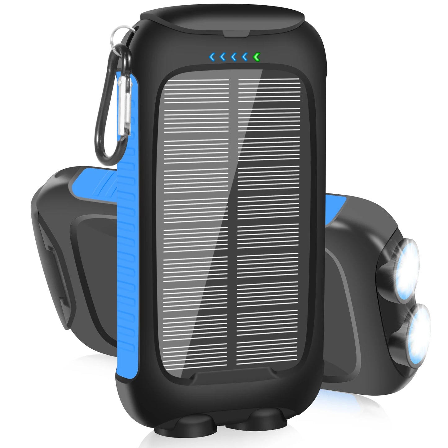 10000mAh Solar Power Bank Portable Waterproof Fast Charge Dual USB Outdoor Charger LED Light for Camping Hiking Travel