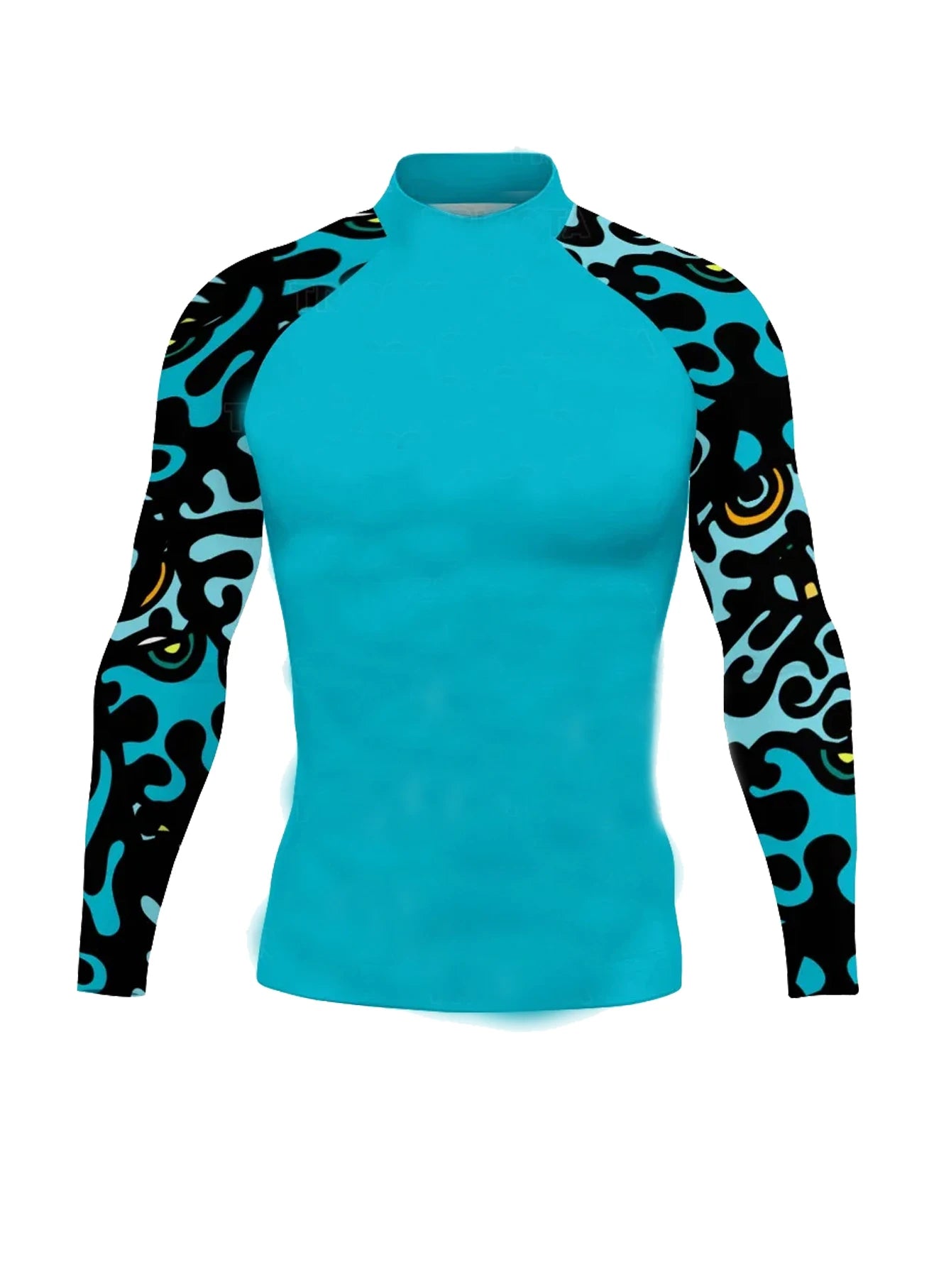 Men's Rashguard Long Sleeve Surfing Shirts Sunscreen Lycra Fabric Surf Sweatshirt UV Protection Swimwear