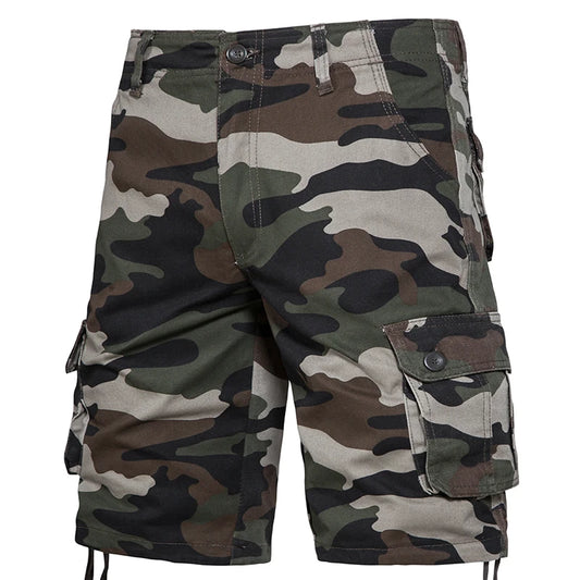 Men's Camo Shorts Summer Casual Half Pants Camouflage Outdoor Sports Short Pants Side Pocket Cotton Breathable Shorts