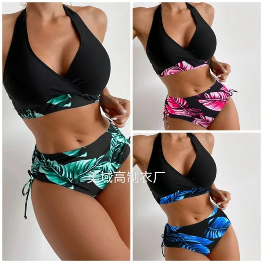 Sexy Bikini Swimsuit Hot Sale Of The Season New High Waist Two Piece Ladies Swimwear Elegant Fashionable Beachwear for Women