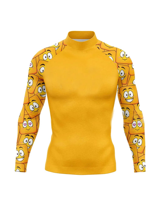 Men's Rashguard Long Sleeve Surfing Shirts Sunscreen Lycra Fabric Surf Sweatshirt UV Protection Swimwear