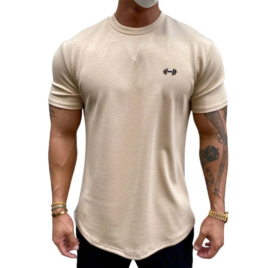 Summer Cotton t Shirt Men Short Sleeve t-Shirt Fitness Gym t-Shirts Training Sport Tee Shirts Fashion Casual Tops Man Clothing