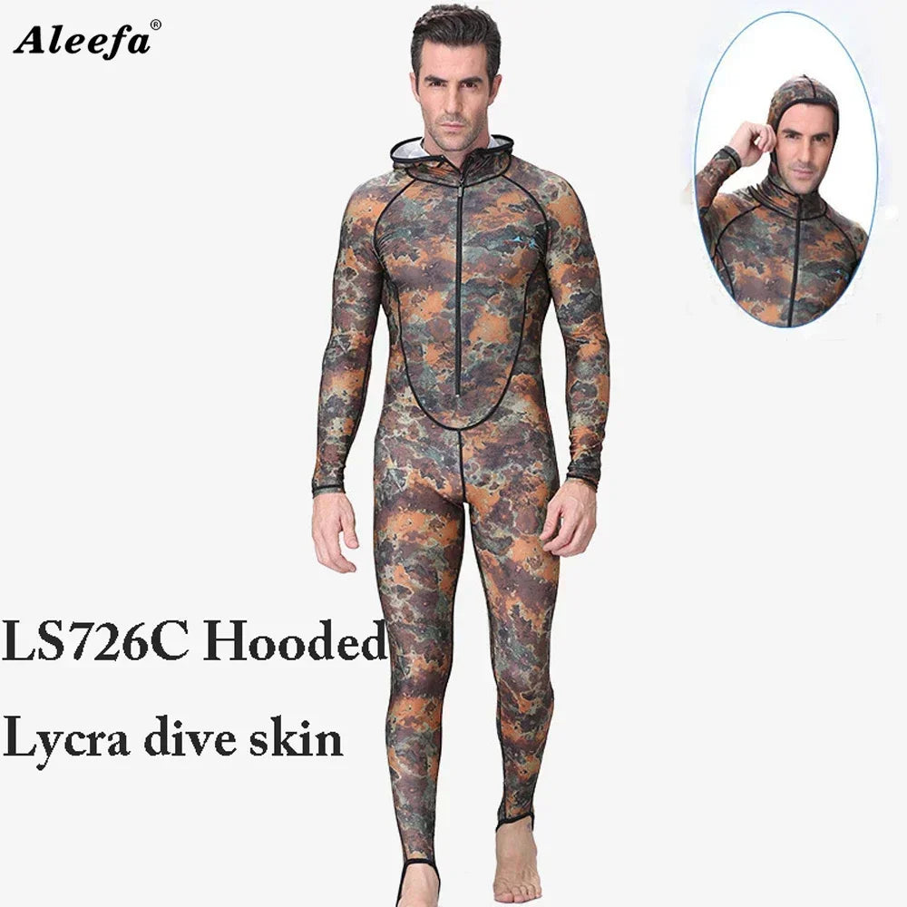 Swimming Suit  spearfishing Spandex  couple Camo Skin DIVE  One piece UV proction  Men Women Surfing suit